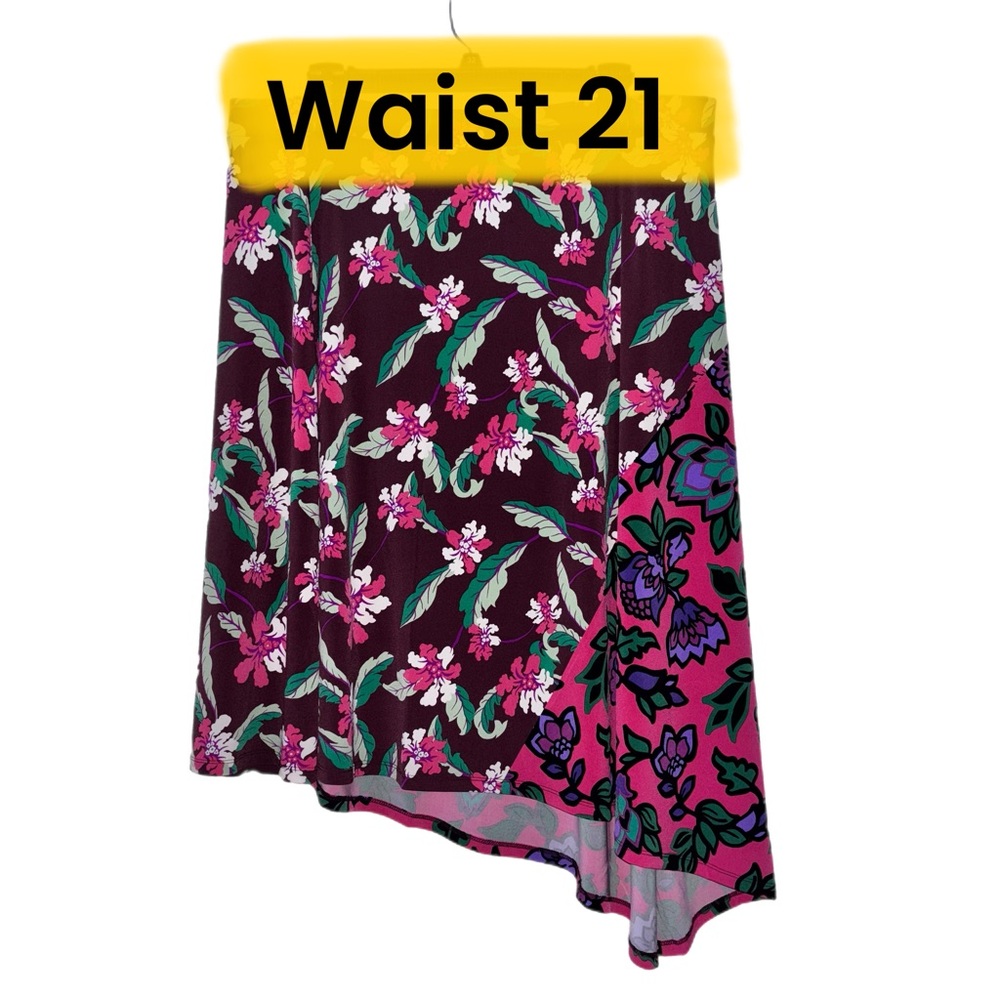 IMAN Asymmetrical Skirt - Pink and Purple Floral NWOT - Picture 7 of 8